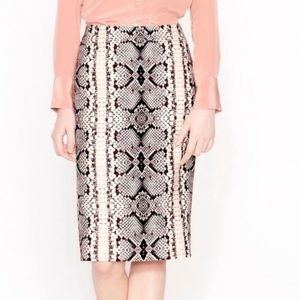 J. Crew No. 2 pencil skirt snake print wool/silk